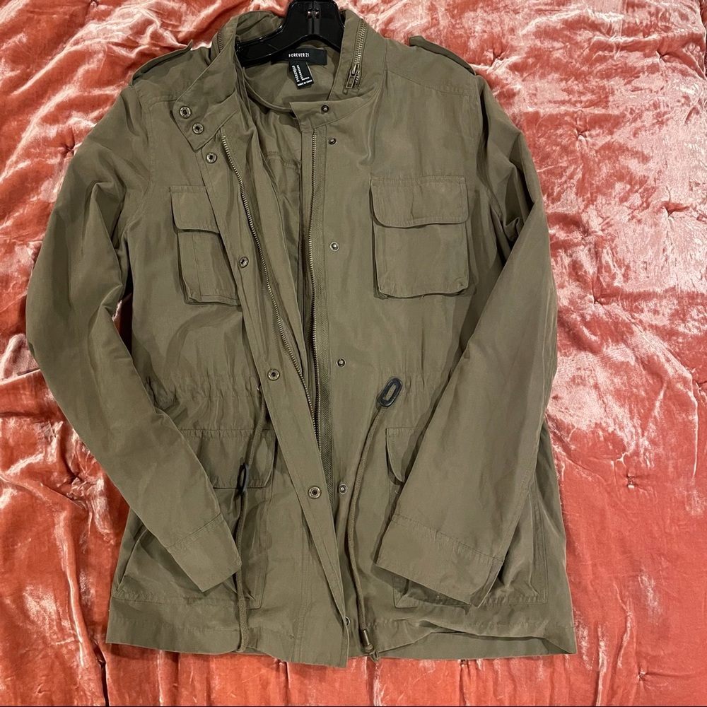 Green utility jacket
